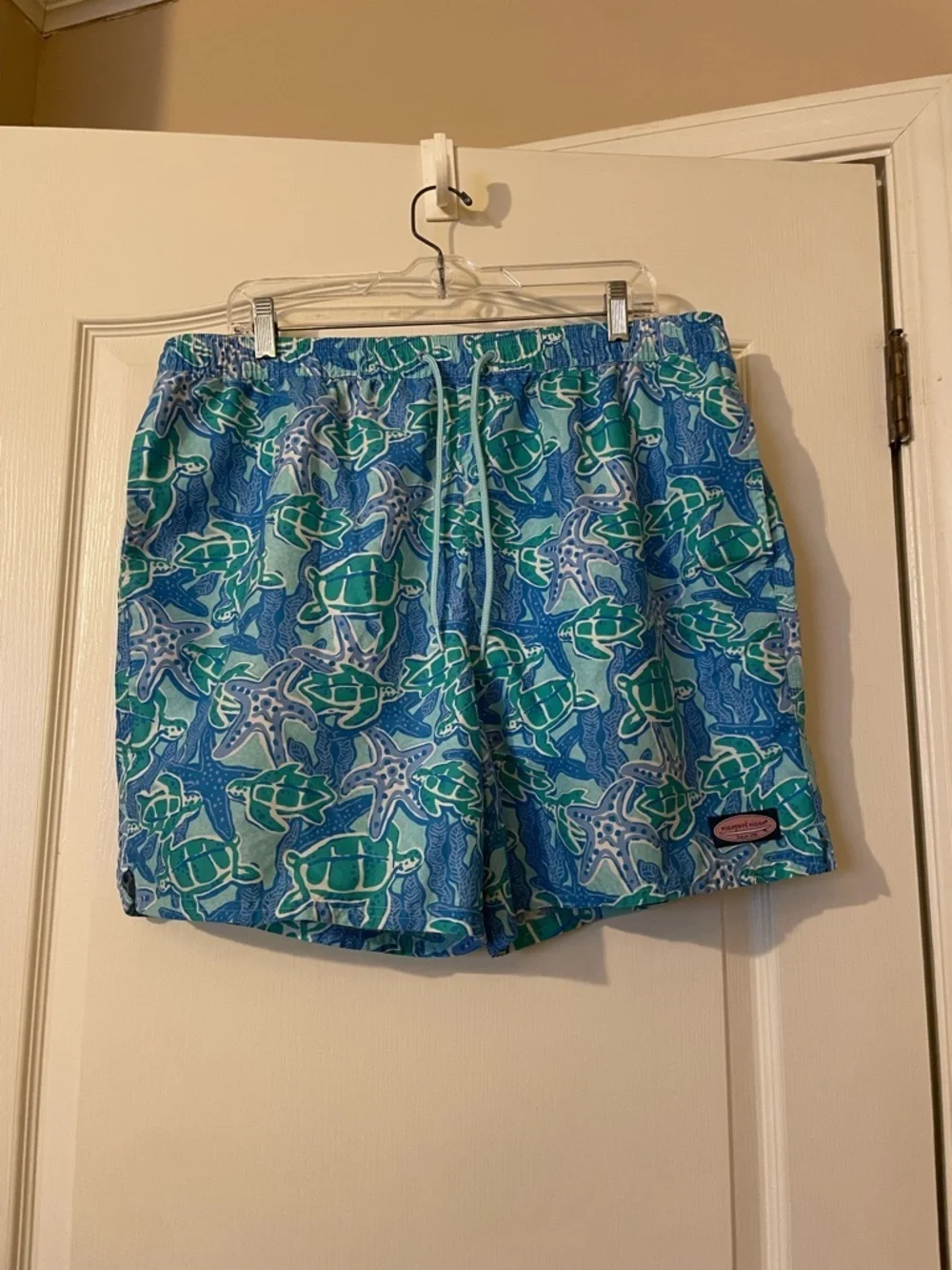 Vineyard Vines Men’s  Swim Trunks Shorts Size XL Blue Sea Turtle Starfish Lined